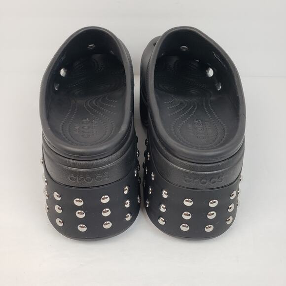 Crocs Siren Studded Clog Mens Sz 10 Womens Sz 12 Black Platform Clog Shoes - Picture 8 of 13